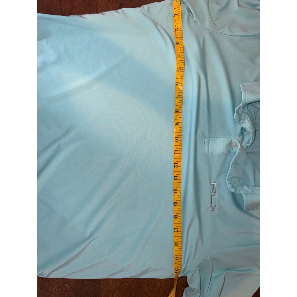 RLX Ralph Lauren Performance Polo Shirt Aqua Blue Golf Polo Men's Medium - Picture 7 of 7